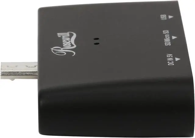 Alt view image 3 of 6 - Rosewill RHBM-100-U2 - Multi-Functional SD / Micro SD / USB 2.0 / Micro-B Card Reader OTG Connection Kit, Black