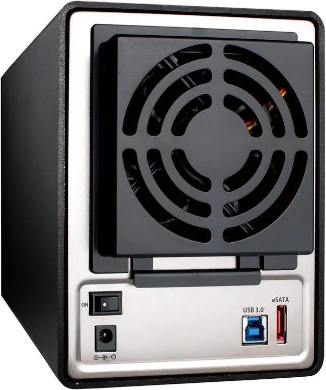 Alt view image 2 of 9 - Rosewill RX305 4B - SATA III-to-USB 3.0 & eSATA 4-Bay 2.5” or 3.5” Hard Drive Enclosure - Full Aluminum Case with Removable Fan, Supports Up to 20 TB Capacity (4 x 5 TB)