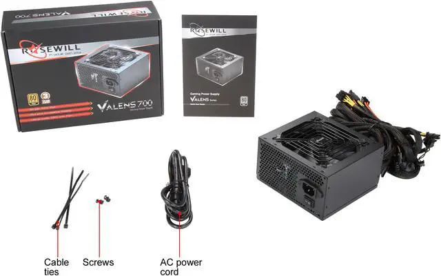 Alt view image 7 of 7 - Rosewill Valens Series 700W Gaming Power Supply, 80 PLUS Gold Certified, Single +12V Rail, Intel 4th Gen CPU Ready, SLI & Crossfire Ready - Valens-700