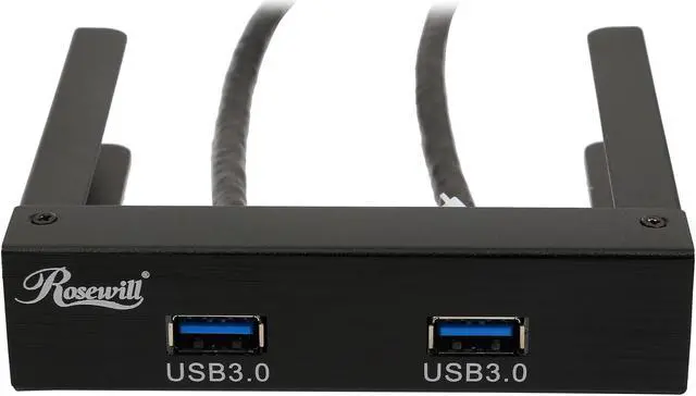 Alt view image 2 of 5 - Rosewill RCH-200 - 2-Port USB 3.0 Front Panel Hub with 20-Pin Connector - Fits 3.5" Drive Bay, Aluminum Frame