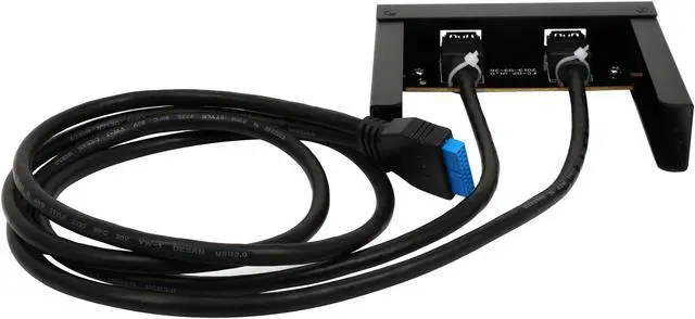 Alt view image 4 of 5 - Rosewill RCH-200 - 2-Port USB 3.0 Front Panel Hub with 20-Pin Connector - Fits 3.5" Drive Bay, Aluminum Frame