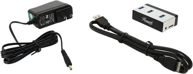 Alt view image 9 of 10 - Rosewill RHB-410 - Aluminum Mini-USB 3.0 3-Port Hub Plus 2.5" SATA 6G Enclosure Adapter