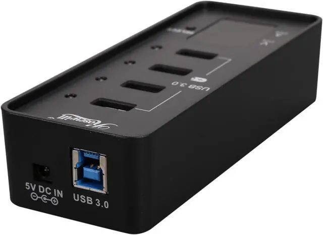 Alt view image 3 of 4 - Rosewill RHB-344 USB 3.0 4-Port Hub and Fast Charging with Voltage & Current Display Screen For Each Port Detection