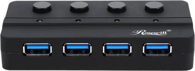 Alt view image 3 of 8 - Rosewill RHB-346 USB 3.0 4 Ports Hub with Individual Power Switch