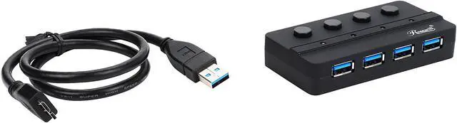 Alt view image 7 of 8 - Rosewill RHB-346 USB 3.0 4 Ports Hub with Individual Power Switch