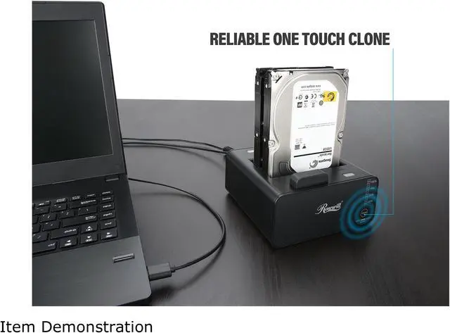 Alt view image 8 of 7 - Rosewill Dual Bay Docking Station Enclosure USB 3.0 for 2.5"/3.5" SATA III HDD and SSD External Hard Drive Clone Without Computer - RX235
