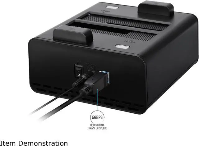 Alt view image 6 of 7 - Rosewill Dual Bay Docking Station Enclosure USB 3.0 for 2.5"/3.5" SATA III HDD and SSD External Hard Drive Clone Without Computer - RX235