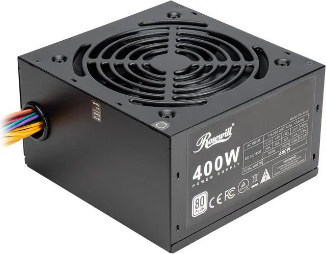 Main image of Rosewill RD 400Z 400W Power Supply, 80 PLUS Certified Active PFC Non-Modular Gaming PSU, Single +12V Rail