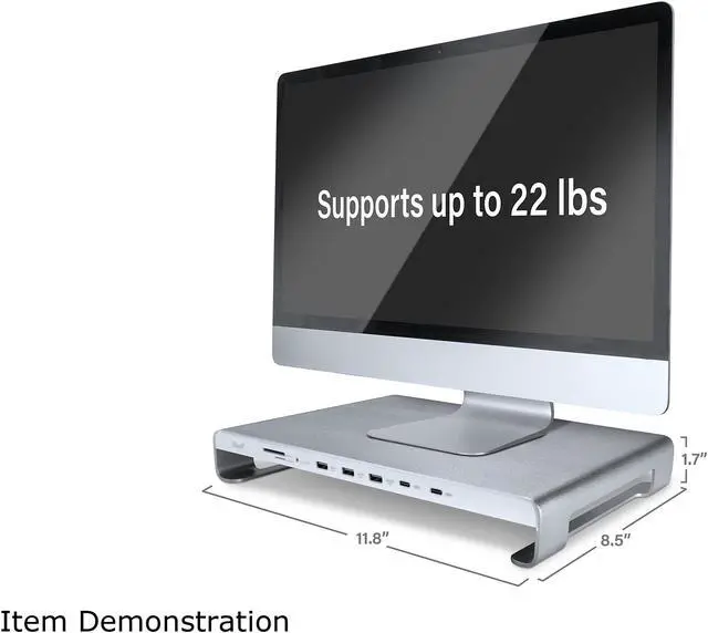 Alt view image 6 of 11 - Rosewill 11-Port Monitor or Laptop Docking Station Stand with Fast Charging 100W USB-C Power Delivery, USB 3.0, SD/Micro SD Card Reader, 4K HDMI, RHUB-20006