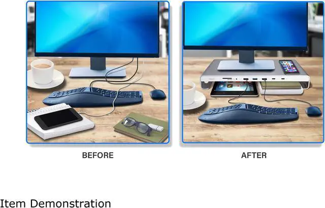 Alt view image 9 of 11 - Rosewill 11-Port Monitor or Laptop Docking Station Stand with Fast Charging 100W USB-C Power Delivery, USB 3.0, SD/Micro SD Card Reader, 4K HDMI, RHUB-20006