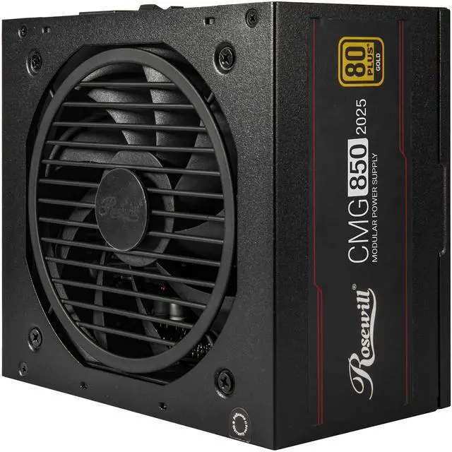 Alt view image 2 of 9 - Rosewill CMG 850W, ATX 3.0 & 3.1 Compatible, 80+ Gold 850W Full Modular Power Supply, PCIe 5.0 600W 12V-2x6 Connector, 100% Japanese Capacitors, 120mm FDB Fans - CMG850G5