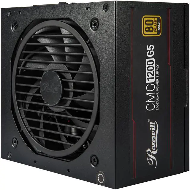 Alt view image 3 of 9 - Rosewill CMG5 1200W, ATX 3.0 & 3.1 Compatible, 80+ Gold 1200W Full Modular Power Supply, PCIe 5.0 600W 12V-2x6 Connector, 100% Japanese Capacitors, 120mm FDB Fans - CMG1200G5