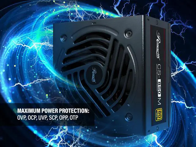 Alt view image 2 of 6 - Rosewill CS-850M  PCIE 5.0, 80 GOLD Full Modular Gaming Power Supply, 12VHPWR Cable, 4080 4090 ATX 3.0 Compatible, 850W PSU