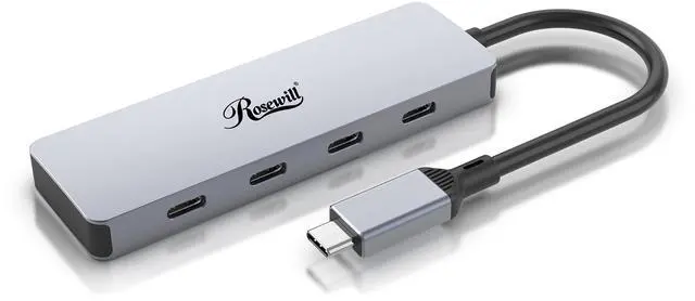 Main image of Rosewill USB C Hub, 10Gbps 4-in-1 USB 3.2 Adapter with 4 USB-C 3.2, 4 Ports USB C Splitter Extender for MacBook Pro/Air, iPad Pro, iPhone 15/15 Pro Max, Surface, PC, Laptops , RHUB-C4