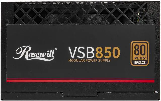 Alt view image 10 of 12 - Rosewill VSB 850W 80+ Bronze, ATX 3.0 & 3.1 Compatible, Semi-Modular Power Supply, PCIe 5.1 12V-2x6 Connector, 105°C/221°F Japanese Capacitor, 120mm ICB Silent Fan - 5 Year Warranty - VSB850