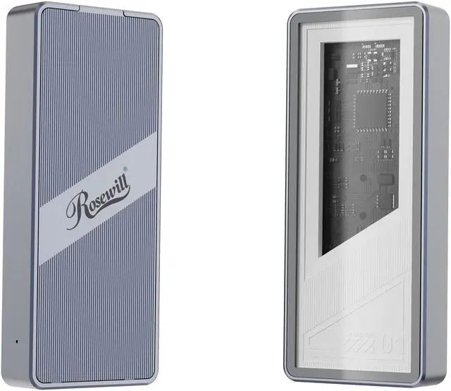 Main image of Rosewill 40Gbps M.2 NVMe SSD Enclosure with Cooling Fan, Transparent Back Plate, Support M.2 NVMe SSD up to 8TB, Compatible with Thunderbolt 3/4/USB4/3.2/2.0 M1 M2 Pro/Max, PC, MacBook, IPAD, Chrome