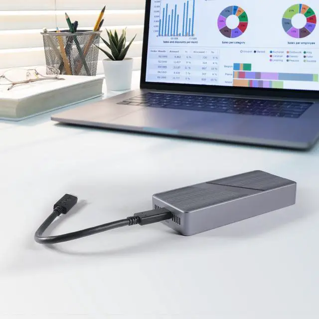 Alt view image 4 of 6 - Rosewill 40Gbps M.2 NVMe SSD Enclosure with Cooling Fan, Transparent Back Plate, Support M.2 NVMe SSD up to 8TB, Compatible with Thunderbolt 3/4/USB4/3.2/2.0 M1 M2 Pro/Max, PC, MacBook, IPAD, Chrome