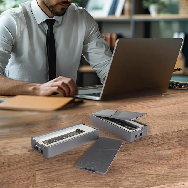 Alt view image 6 of 6 - Rosewill 40Gbps M.2 NVMe SSD Enclosure with Cooling Fan, Transparent Back Plate, Support M.2 NVMe SSD up to 8TB, Compatible with Thunderbolt 3/4/USB4/3.2/2.0 M1 M2 Pro/Max, PC, MacBook, IPAD, Chrome