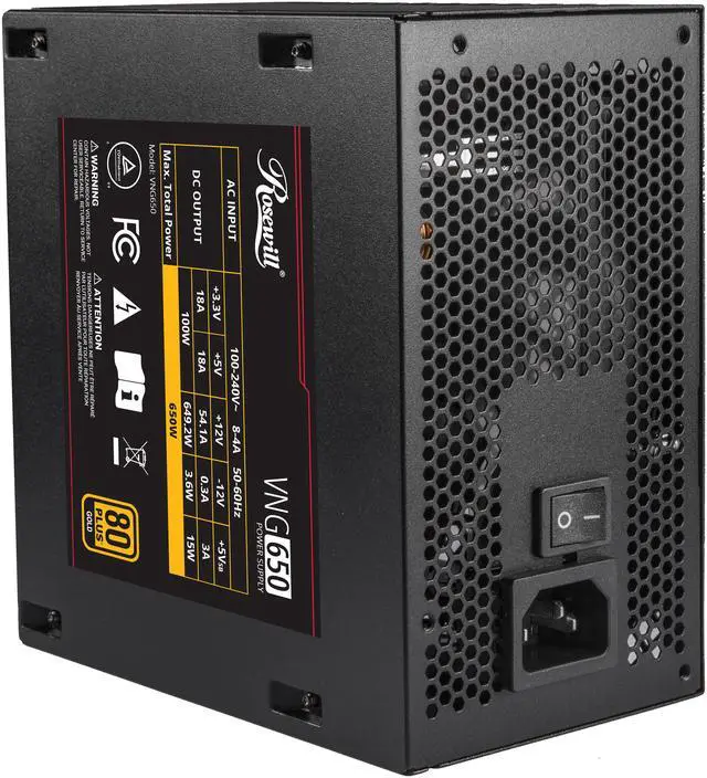 Rosewill VNG 650W 80+ Gold Certified, ATX 3.0 & 3.1 Compatible, Non ...