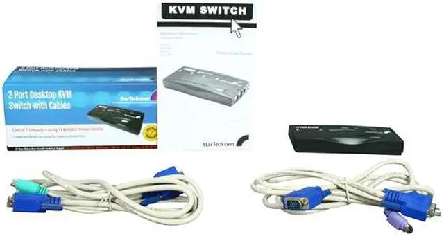 Alt view image 5 of 5 - StarTech.com SV211K 2 Port PS/2 StarView KVM Switch Kit with Cables