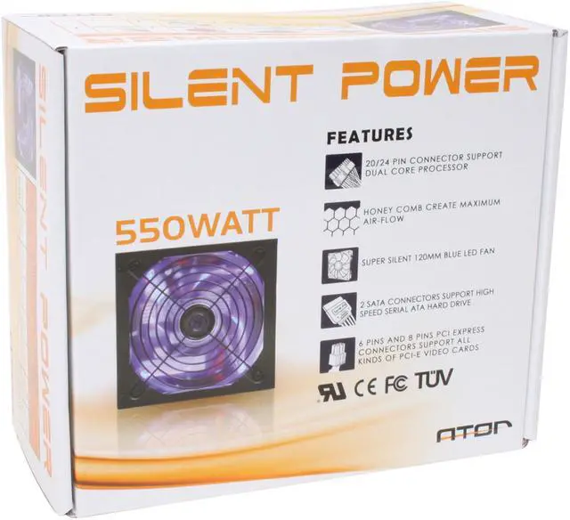 Alt view image 10 of 10 - A-Top SUPER CHARGE ATP-AP550B 550 W ATX12V SLI Ready CrossFire Ready Power Supply