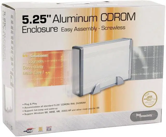 Alt view image 5 of 5 - SYBA SD-U2PLA-525 Rugged aluminum 5.25" USB2.0 B External Enclosure, NEC Chipset