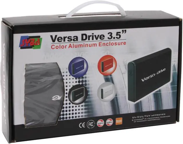 Alt view image 5 of 5 - SYBA Versa SY-U2F-3BK Aluminum 3.5" IDE USB 2.0 & 1394 External Enclosure