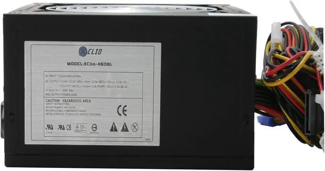 Alt view image 2 of 7 - XCLIO XClio 450BL 450W ATX    Power Supply