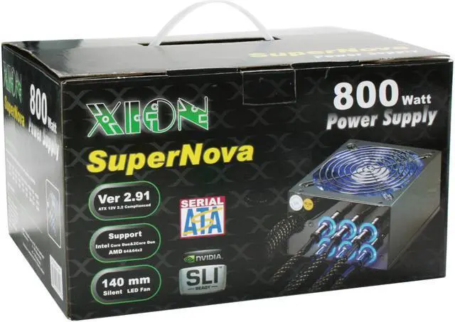 Alt view image 12 of 12 - XION Supernova XON-800R14N 800 W ATX12V / EPS12V SLI Certified CrossFire Ready Modular Power Supply