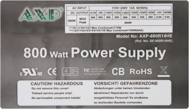 Alt view image 7 of 12 - XION AXP Lan-Party Edition AXP-800R14HE 800 W ATX12V V2.2 / EPS 12V 2.92 SLI Certified CrossFire Ready 80 PLUS Certified Modular Active PFC Power Supply
