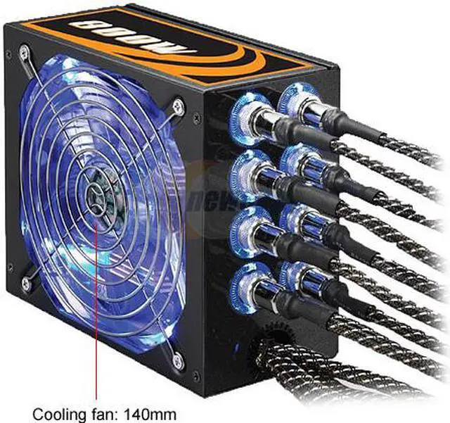 Alt view image 2 of 12 - XION AXP Lan-Party Edition AXP-800R14HE 800 W ATX12V V2.2 / EPS 12V 2.92 SLI Certified CrossFire Ready 80 PLUS Certified Modular Active PFC Power Supply