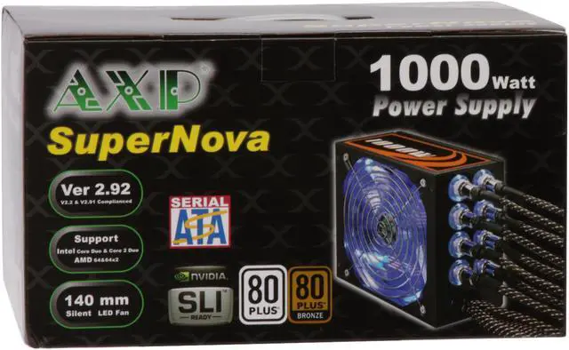 Alt view image 11 of 11 - XION AXP Lan-Party Edition AXP-1000R14HE 1000 W ATX12V V2.2 / EPS 12V 2.92 SLI Certified CrossFire Ready 80 PLUS BRONZE Certified Modular Active PFC Power Supply