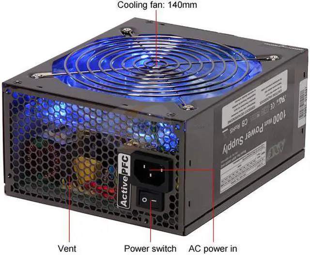 Alt view image 2 of 11 - XION AXP Lan-Party Edition AXP-1000R14HE 1000 W ATX12V V2.2 / EPS 12V 2.92 SLI Certified CrossFire Ready 80 PLUS BRONZE Certified Modular Active PFC Power Supply