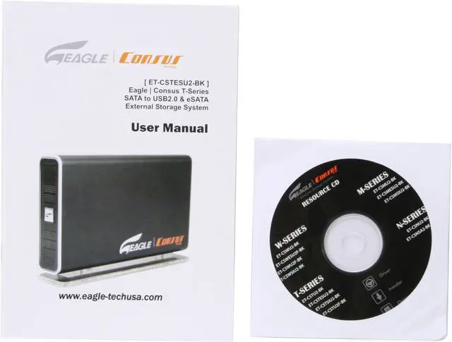 Alt view image 7 of 8 - EAGLE Consus T ET-CSTESU2-BK 3.5" eSATA+USB2.0 to SATA I/II External Enclosure