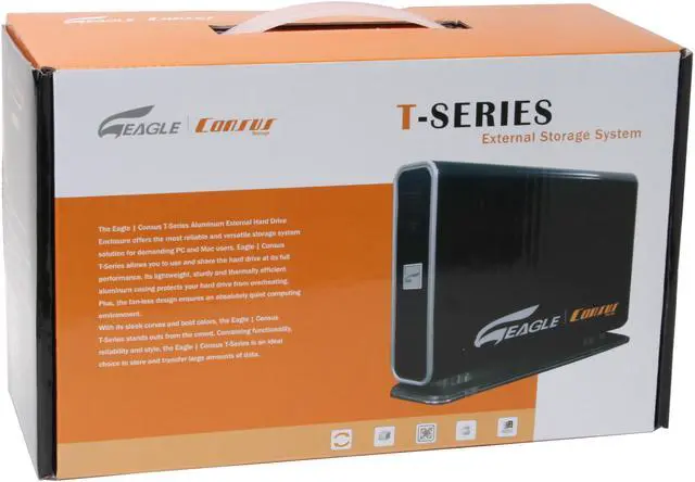 Alt view image 7 of 8 - EAGLE Consus T ET-CSTSIU2-BK Metal 3.5" IDE / SATA USB 2.0 External Enclosure