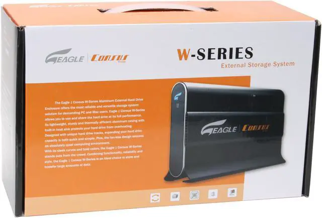 Alt view image 7 of 7 - Eagle Consus W-Series ET-CSWU2-BK 3.5" USB2.0 to IDE Aluminum External Enclosure