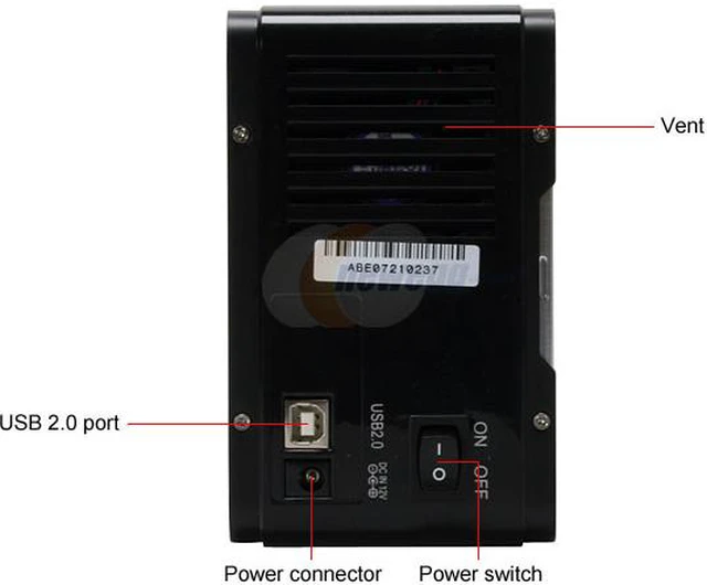 Alt view image 4 of 7 - EAGLE Consus ET-CSDU2-BK DUAL 3.5" SATA to USB 2.0 2-BAY RAID 0 & JBOD External Enclosure