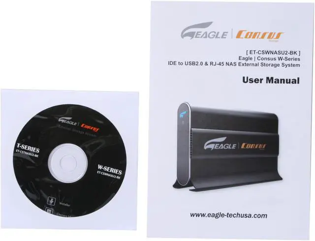 Alt view image 8 of 9 - EAGLE Consus T-Series ET-CSTNASU2-BK 3.5" USB 2.0 Ethernet 10/100 RJ45 External Enclosure