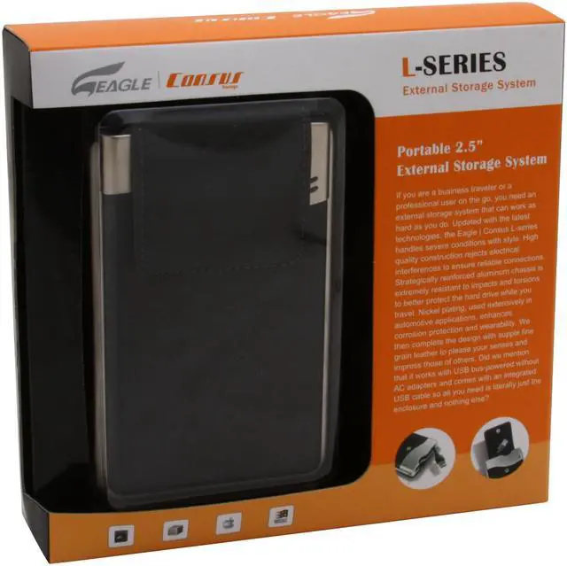 Alt view image 15 of 15 - EAGLE ET-CS2LSU2-BK Aluminum chassis 2.5" SATA I/II USB 2.0 External Enclosure