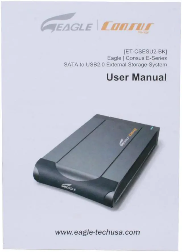 Alt view image 6 of 7 - EAGLE ET-CSESU2-BK Aluminum 3.5" Black SATA I/II USB 2.0 External Enclosure