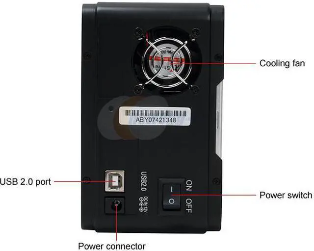 Alt view image 4 of 7 - EAGLE Consus ET-CSDU2J-BK DUAL 3.5" SATA I/II to USB 2.0 2-BAY JBOD External Enclosure