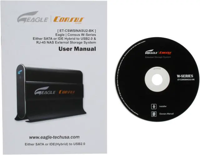 Alt view image 7 of 8 - EAGLE Consus ET-CSWSINASU2-BK NAS 3.5" SATA & IDE to USB 2.0 & Ethernet 10/100 RJ45 External Enclosure