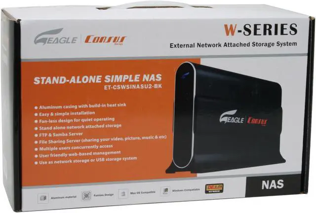 Alt view image 8 of 8 - EAGLE Consus ET-CSWSINASU2-BK NAS 3.5" SATA & IDE to USB 2.0 & Ethernet 10/100 RJ45 External Enclosure