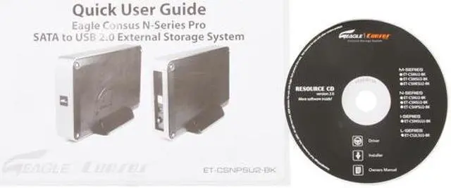 Alt view image 6 of 7 - EAGLE ET-CSNPSU2-BK 3.5" Black SATA I/II USB 2.0 External Enclosure