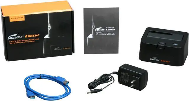 Alt view image 5 of 5 - EAGLE ET-CSKSU3-BK 2.5" & 3.5" Black SATA I/II USB 3.0 Docking Station