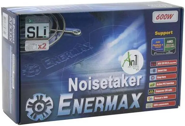 Alt view image 8 of 8 - ENERMAX Noisetaker EG701AX-VE SFMA(24P) 600 W EPS12V SLI Certified CrossFire Ready Active PFC Power Supply