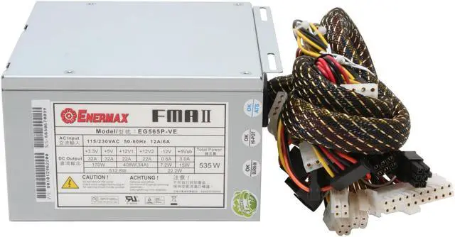 Alt view image 3 of 9 - ENERMAX FMA II EG565P-VE 535 W ATX12V SLI Certified CrossFire Ready Active PFC Power Supply