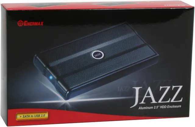 Alt view image 6 of 6 - ENERMAX Jazz EB207S-B Aluminum & Steel Mesh 2.5" USB 2.0 External Enclosure