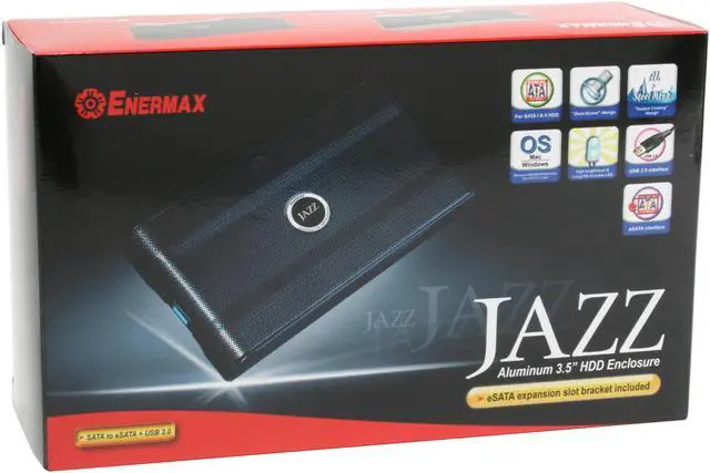 Alt view image 8 of 8 - ENERMAX JAZZ EB307ES-B 3.5" USB 2.0 & eSATA External Enclosure