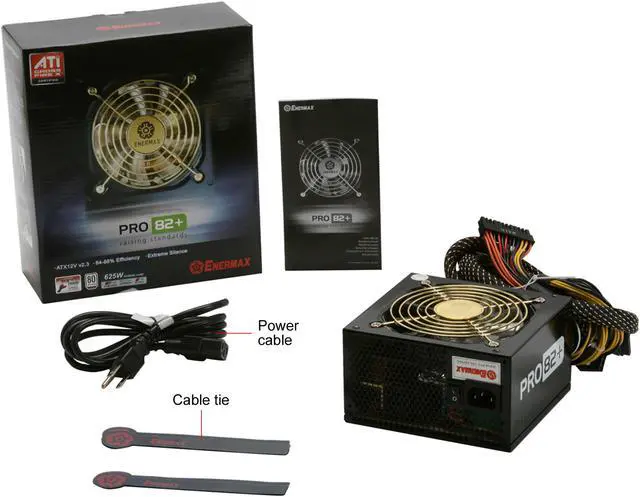 Alt view image 12 of 12 - ENERMAX PRO82+ EPR625AWT 625W ATX12V Ver.2.3 SLI Ready CrossFire Ready 80 PLUS BRONZE Certified Compatible w/Core i7 Active PFC Power Supply